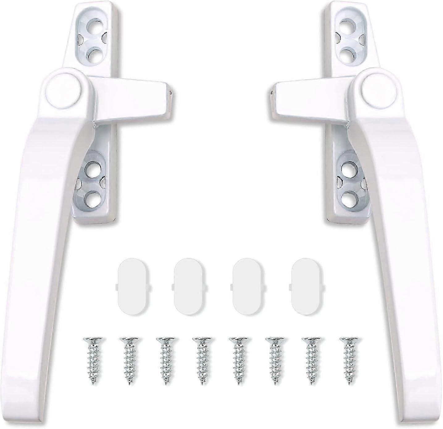 Window Handle Replacement Right/Left Hand 2pcs Universal Double Window Handle (White)