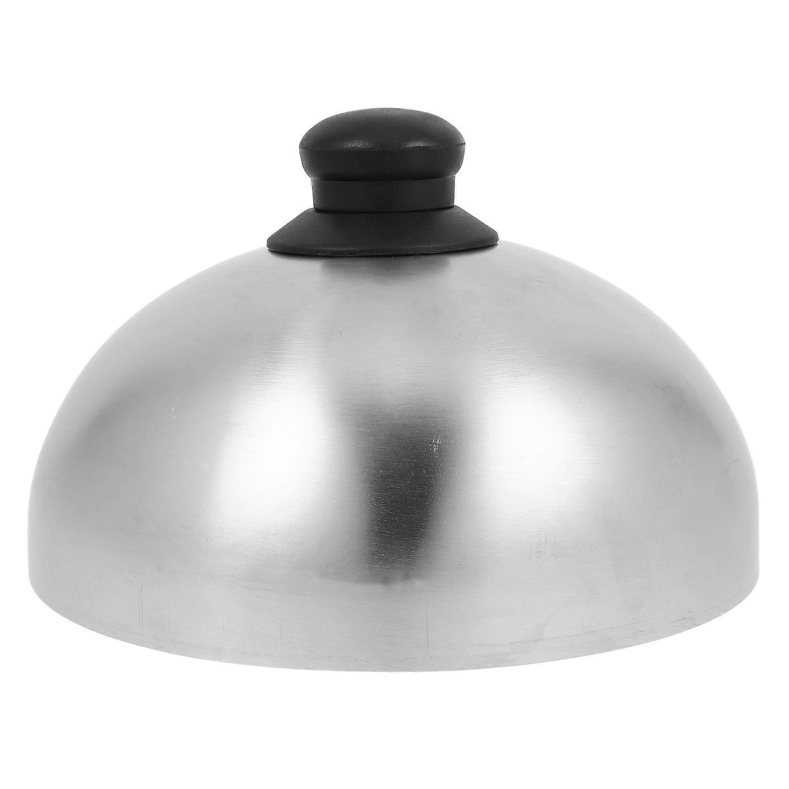 Stainless Steel Steak Dome Cover with Handle for Kitchen, Restaurant Griddle, Grill Protective Food Plate for Cheese Melting & Warmth Retention