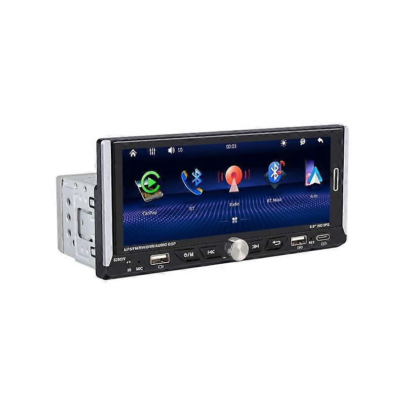 Wireless CarPlay Single DIN Car Radio Car Stereo 6.86" HD IPS Touchscreen Bluetooth 5.2 Android Auto