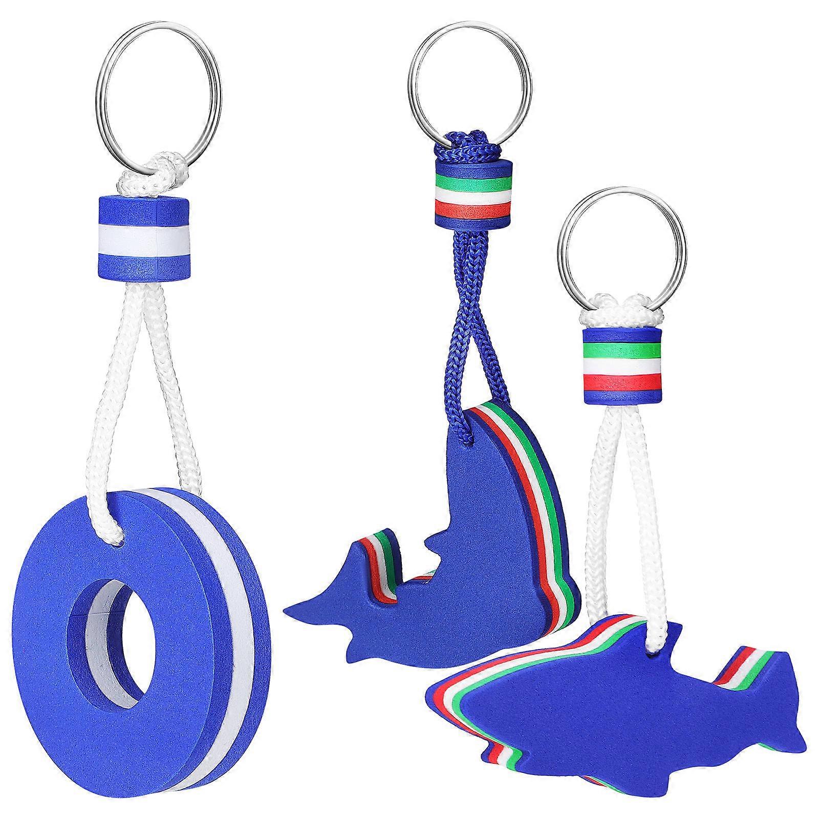 3Pcs Floating Keychains Key Rings Water Sports Keychains Surfing Pendant Keychains for Boat Key