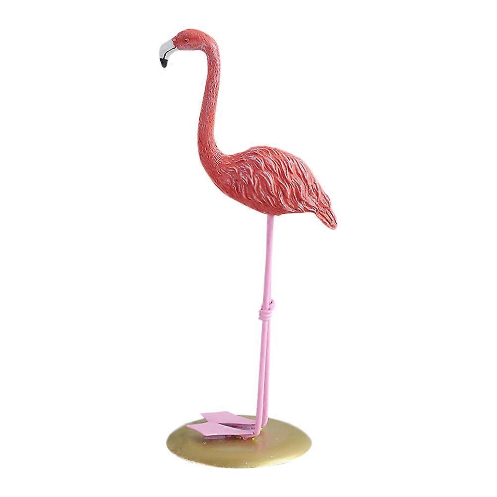 Tabletop Flamingos for Home Office Decor True to Life Wooden Material 1Pcs