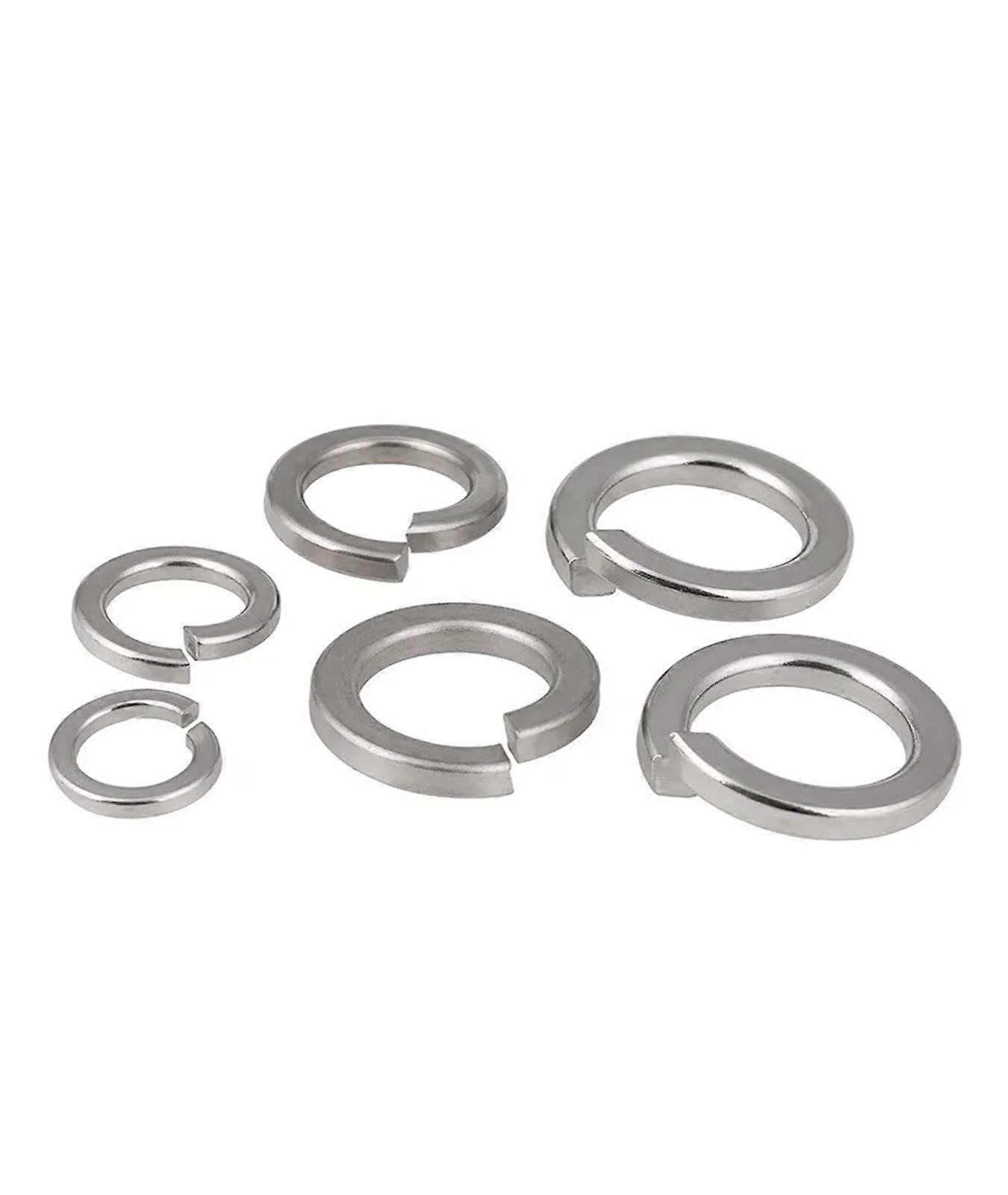 M1.6 M2 M2.5 M3 M3.5 M4 M5 M6 M8 M10 M30 304 Stainless Steel Spring Split Lock Washers Elastic Seals (M2.5, 200pcs)