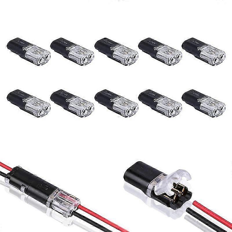 10PCS Double-Wire Plug-in Connector with Locking Buckle,Pluggable Connectors 2 Pin 2 Way Universal
