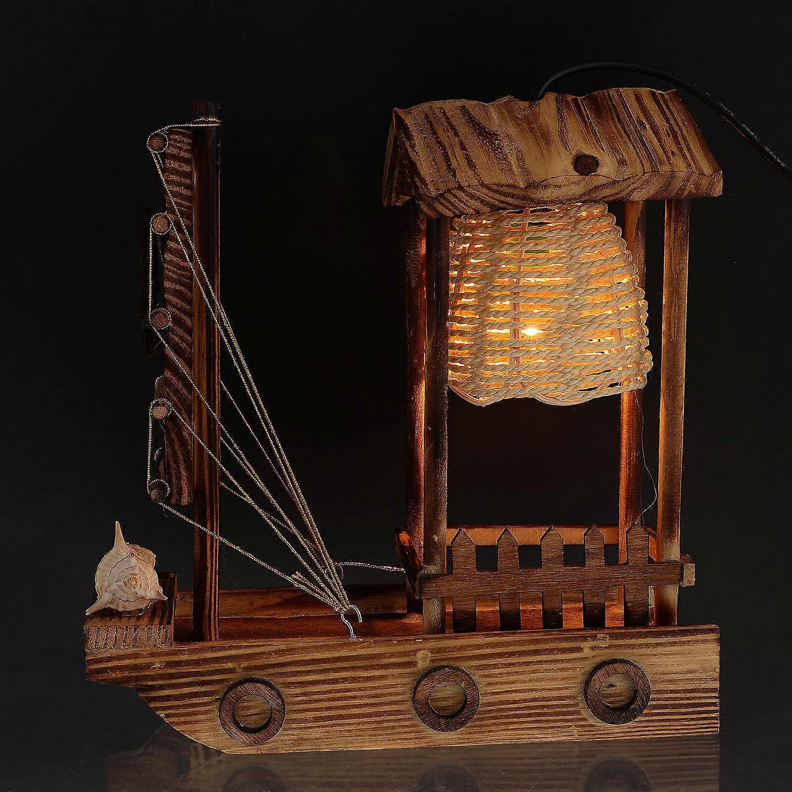 Decorative Night Light Warm Lighting Lamp Sailboat Shaped Home Decoration 24x23cm 1Pack