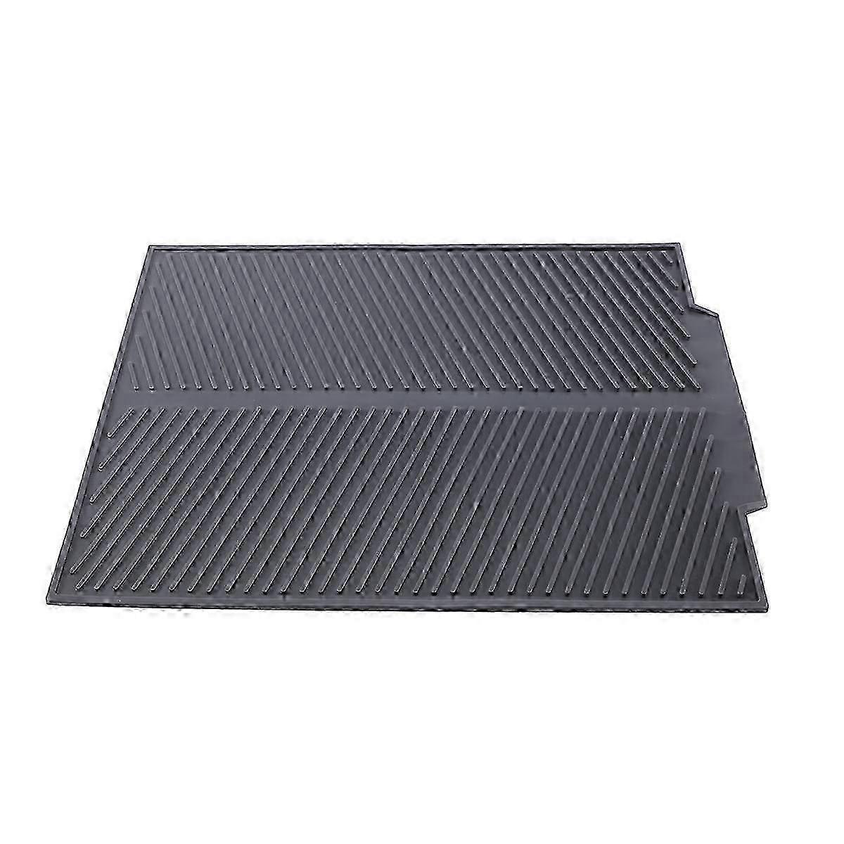 Large Sink Silicone Dish Drying Rack with Drain Tray, Grey