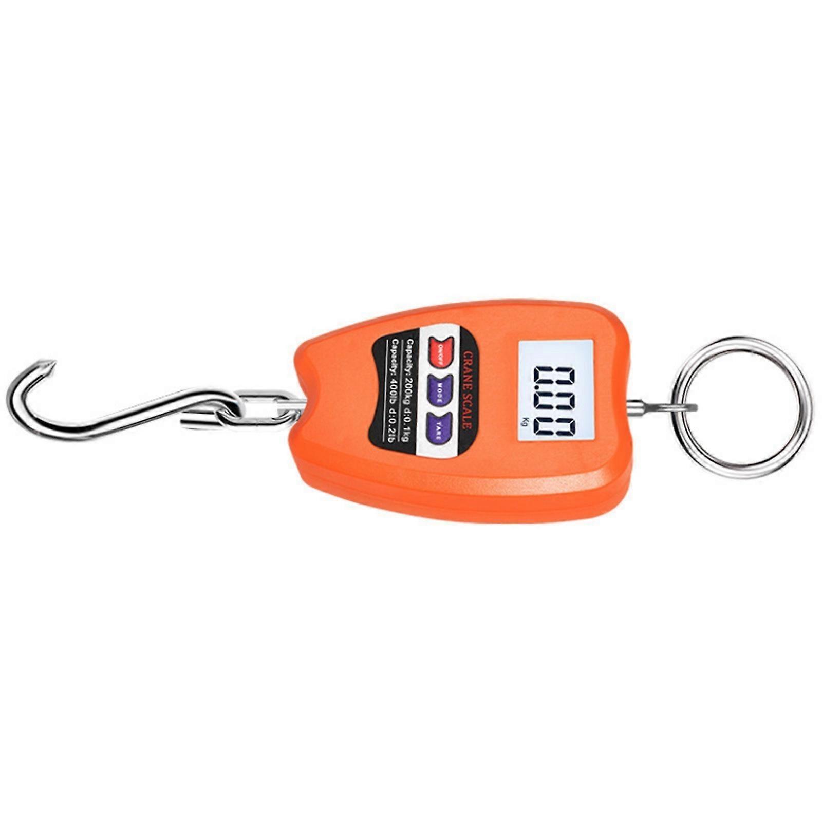 Heavy Duty 200kg Capacity Portable Digital Hanging Scale With LCD Screen Accurate Measurement For Warehouse Market Use Orange