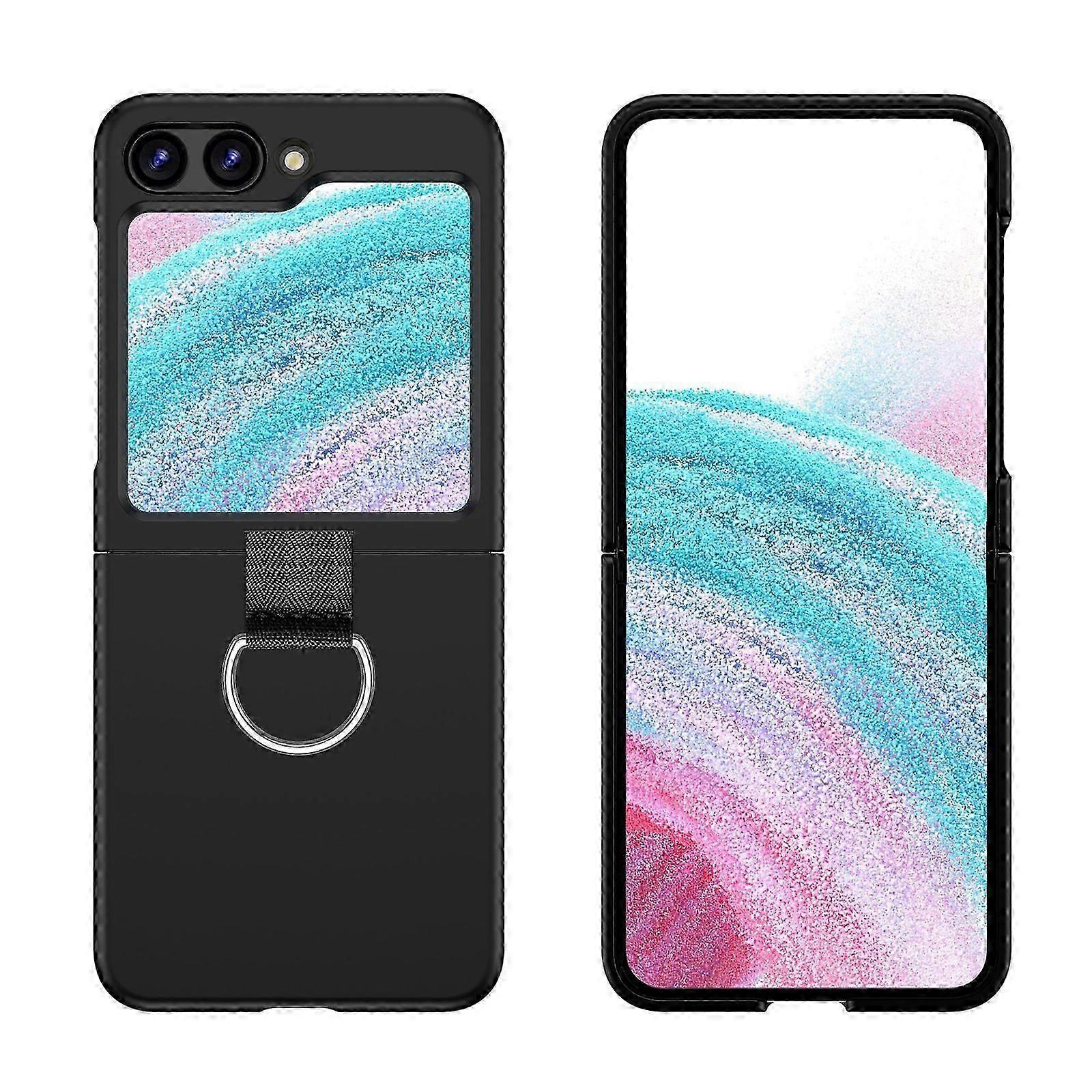 for Samsung Galaxy Z Flip 6 Case with Ring, Shockproof Thin Slim PC Protective Phone Case for Galaxy Z Flip 6 5G
