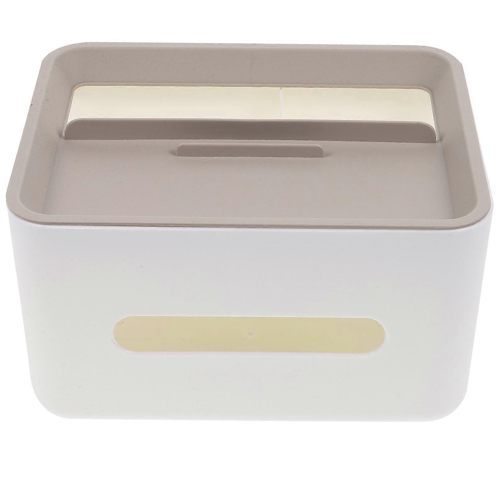 Facial Tissue Holder Rectangular Tissue Box White For Home Office Easy Refill 1Pack