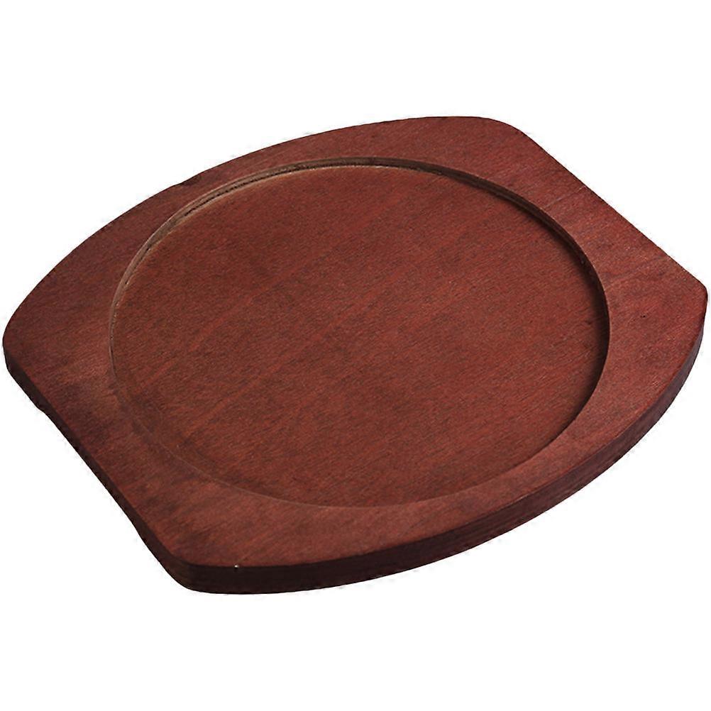 Pot Base Tray Light Brown Casserole Tray for Home Dining Heat Insulated Pad Round Inner Circle 9.1×8.7×1.2in Gift Option 1Pcs