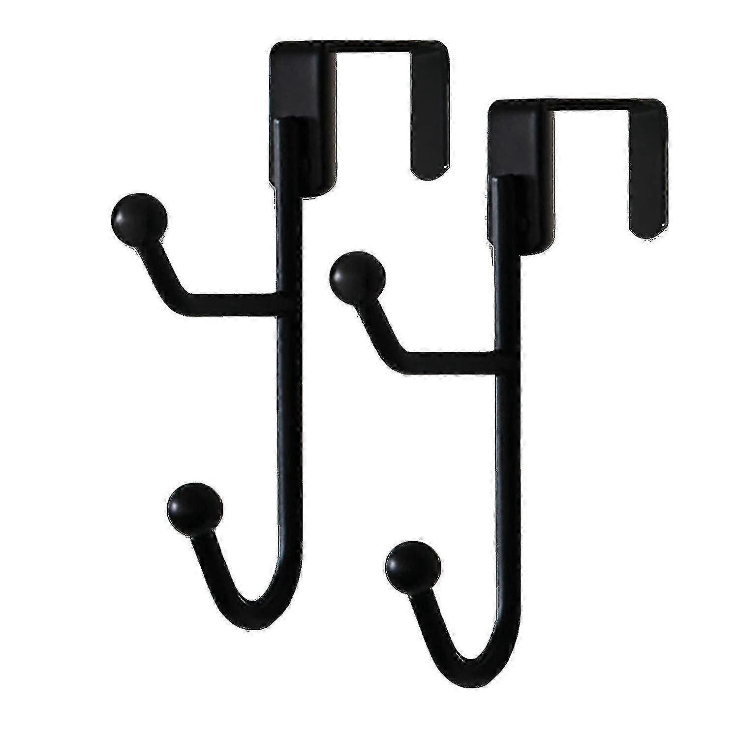 2 Pack Over The Door Hooks, robusto doppio appendiabiti in metallo per cappotti, cappelli, accappatoi
