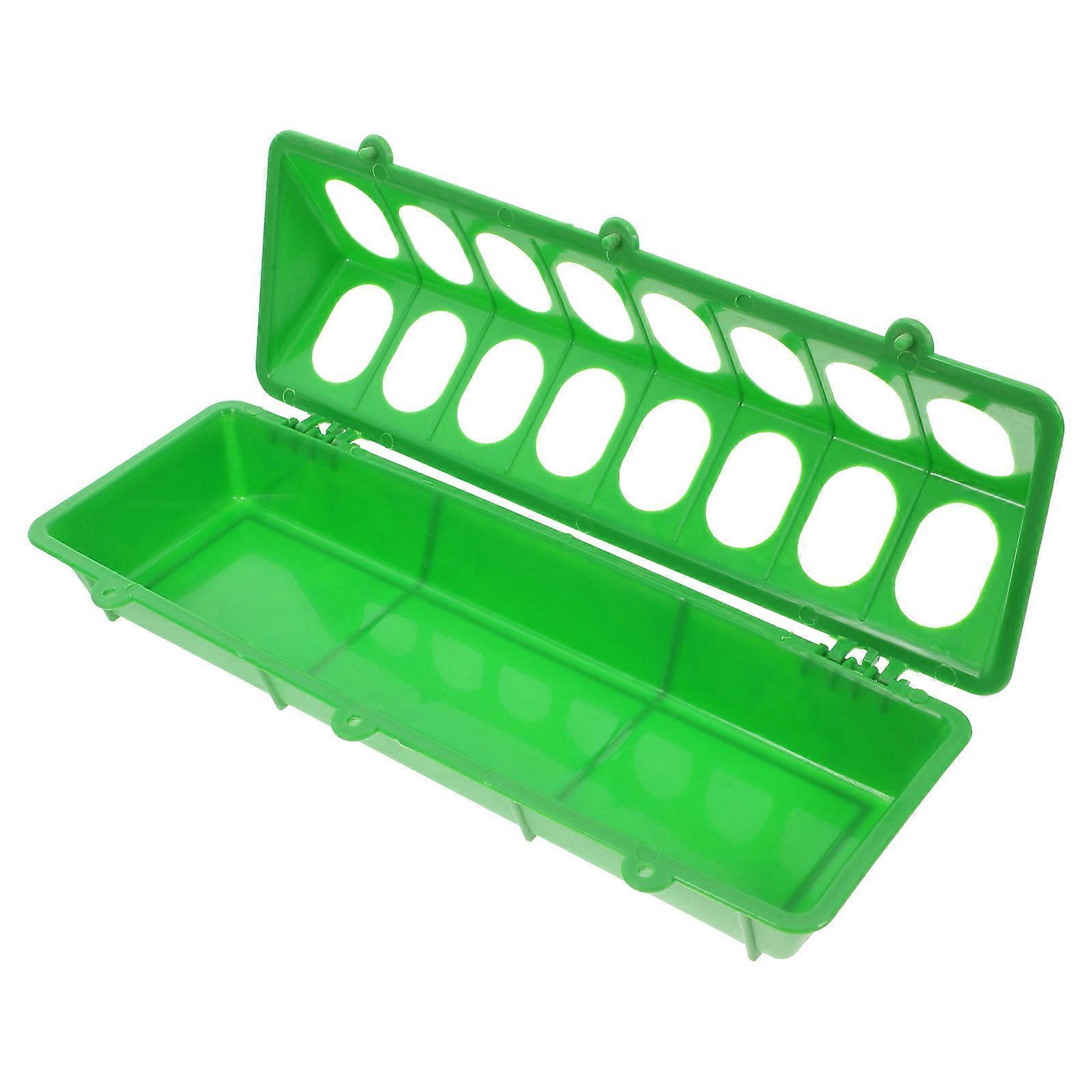Plastic Poultry Feeder for Chickens and Pigeons Durable Green Easy to Clean with Large Capacity