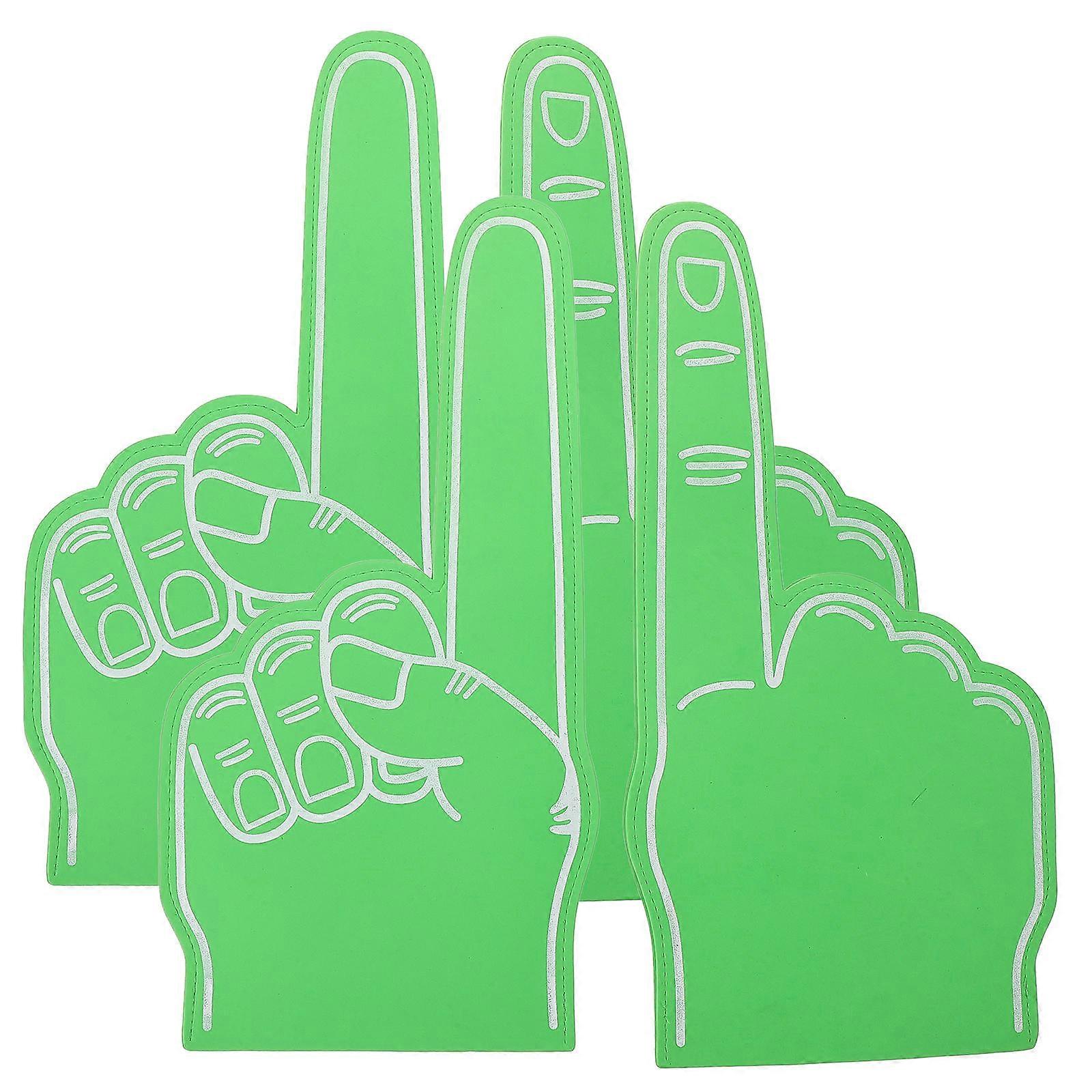 EVA Gloves Hand Toys Party Concert Favors Cheer Up Gesture Expression Large Size Green 4Pcs