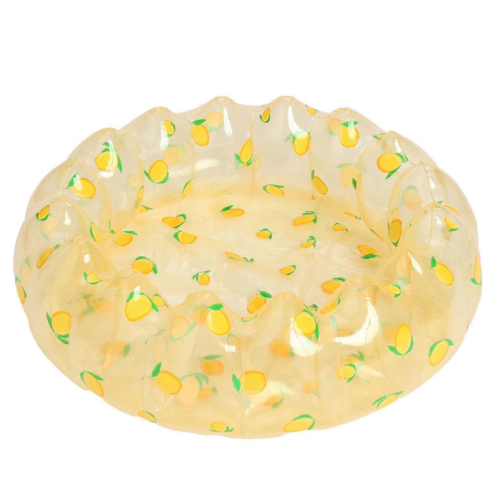 Paddling Pool Round Inflatable Pool, Outdoor Summer Use, Family Water Fun, Transparent