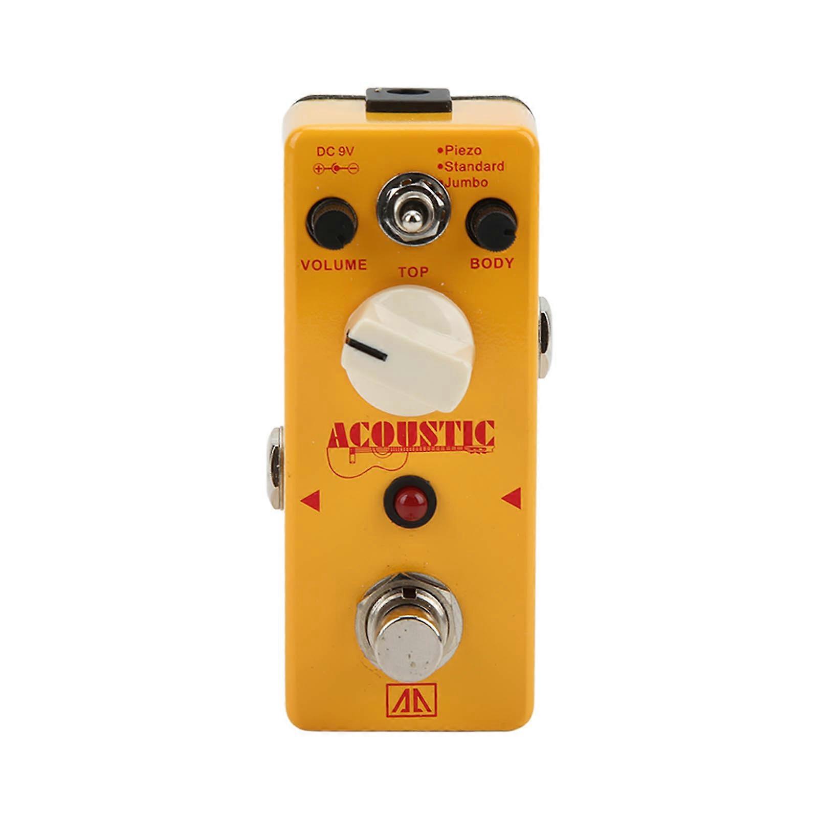 Analog Folk Guitar Pedal Yellow Metal Effect Pedals with 3 Modes True Bypass Switch