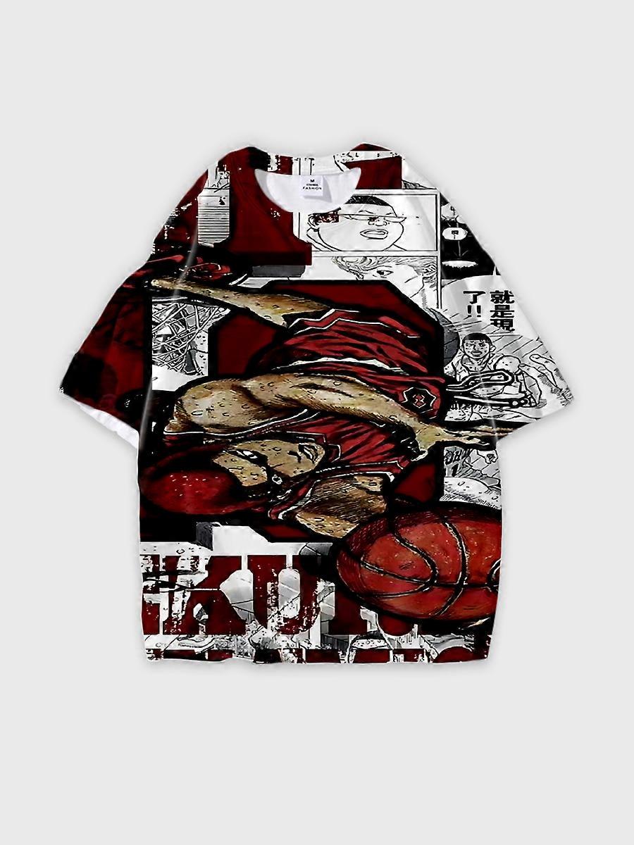 T-shirt round neck Role Pattern loose short sleeve C93