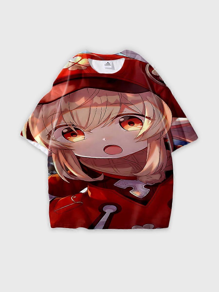 T-shirt round neck Role Pattern loose short sleeve K438