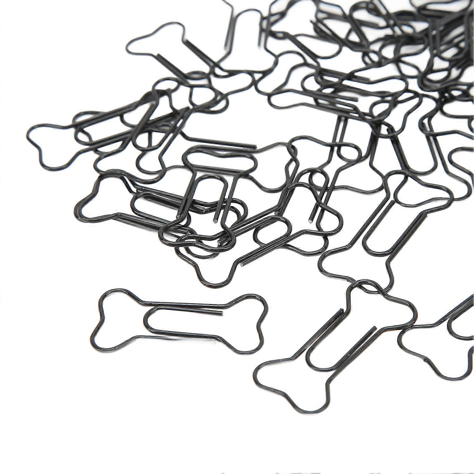 45 Pcs Dog Bone Shape Paper Clips Black Lightweight Notebook Document Organizing Wire Bookmark Clips