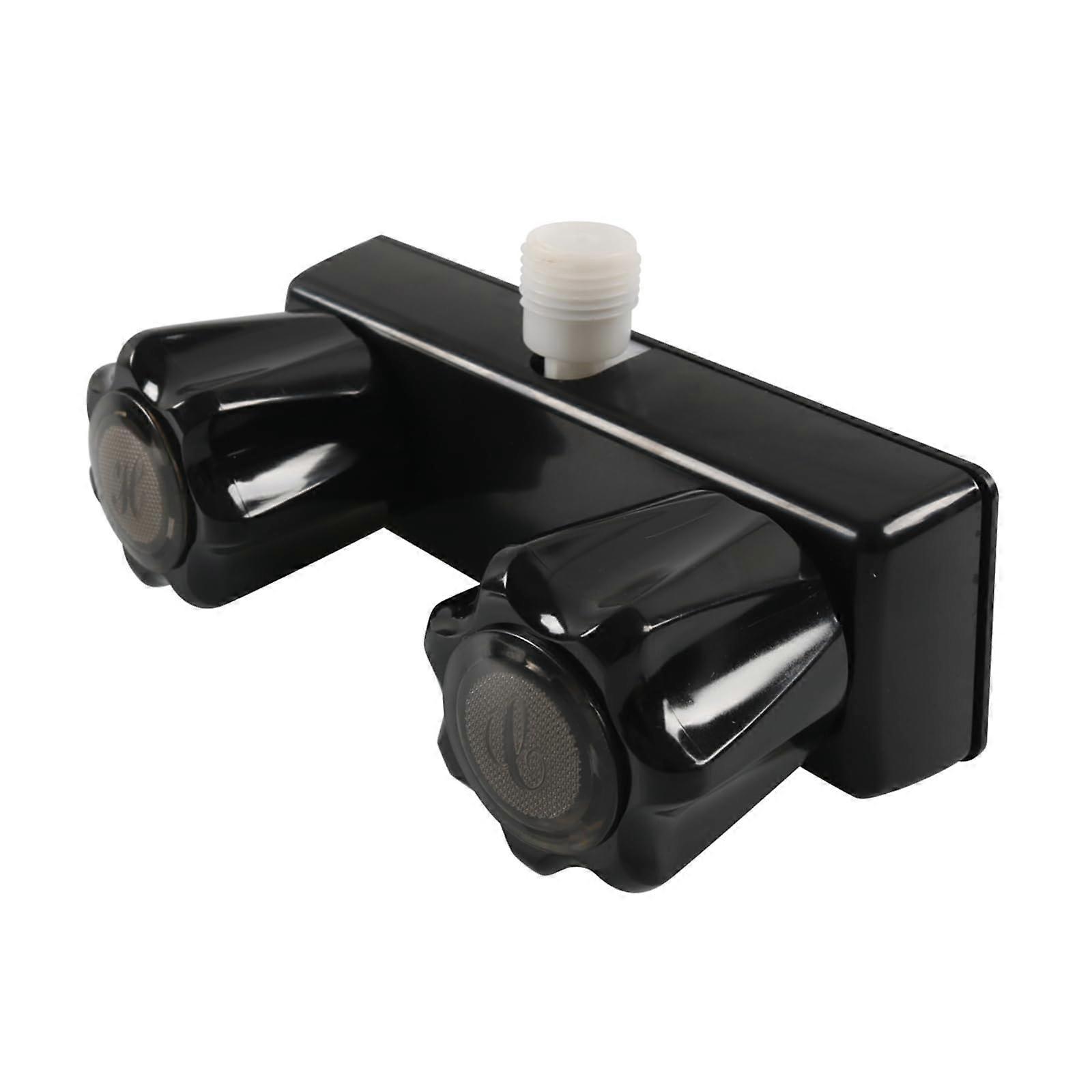 RV Shower Faucet With Double Acrylic Knob Shower Valve Diverter Replacement For RV Travel Trailer Black