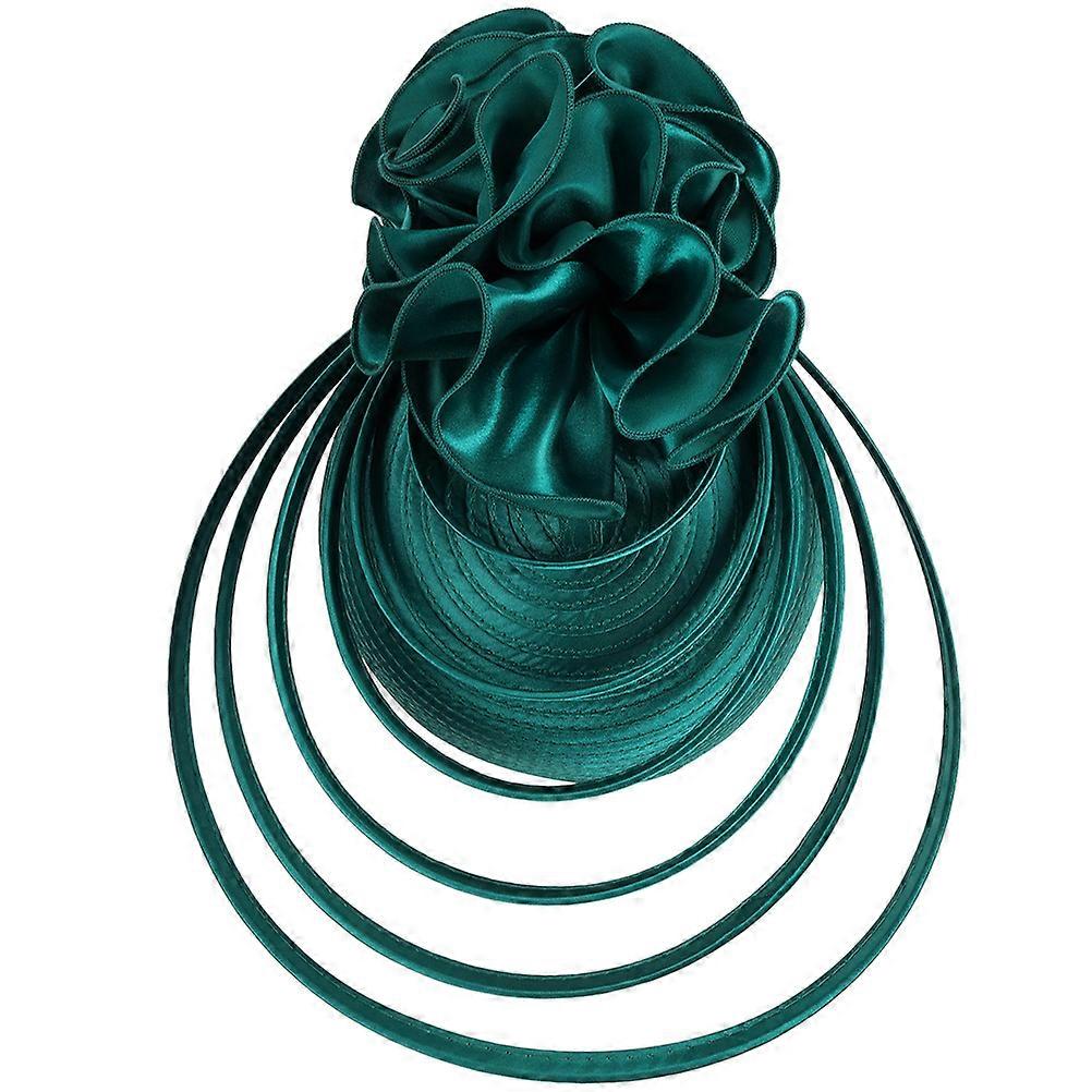 Dark Green Fascinator Hat for Women's Elegant Headband Comfortable Durable for Tea Parties 7.5 Inches