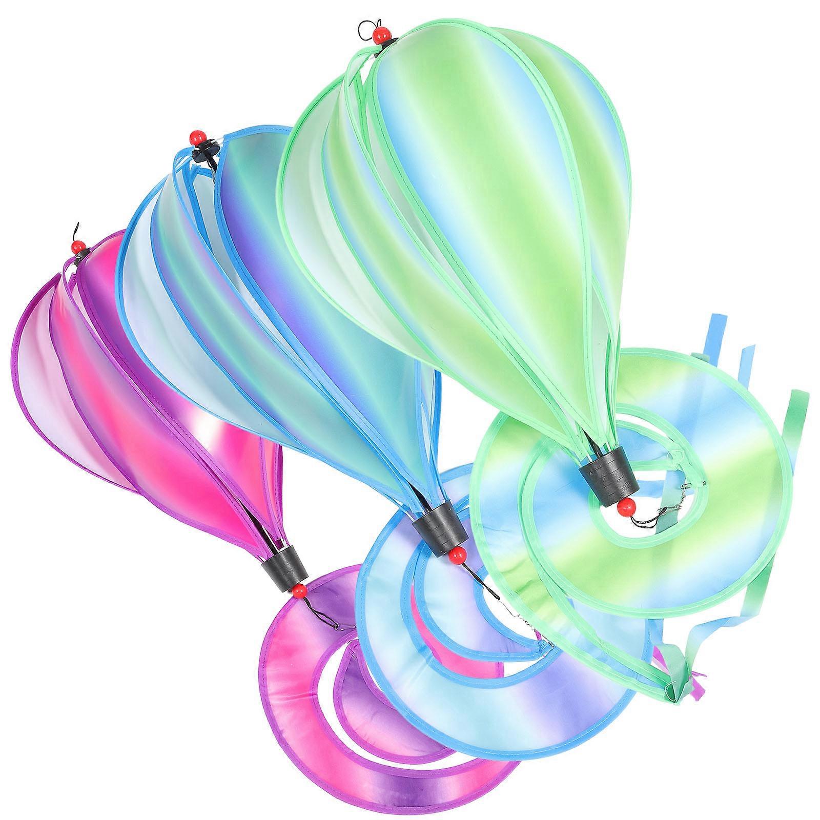 Assorted Color Hot Air Balloon Wind Spinners for Garden Decoration Cloth Material 3 Pieces