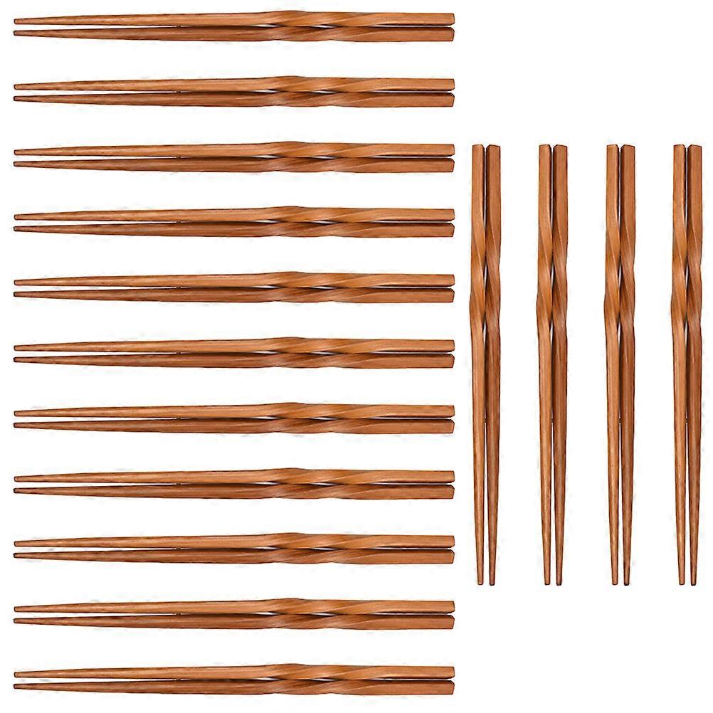 Reusable Premium Twisted Style for Home Use 15 Pair Long Handle Light Brown