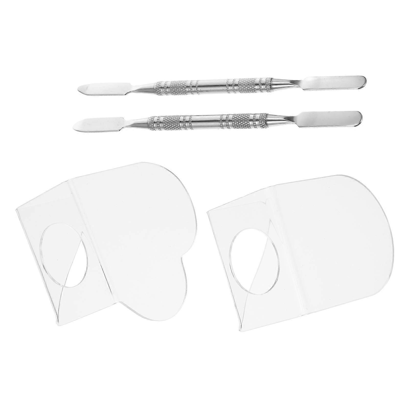 Acrylic Makeup Mixing Tray with Stainless Steel for Liquid Foundation Palette and Beauty Supply Use