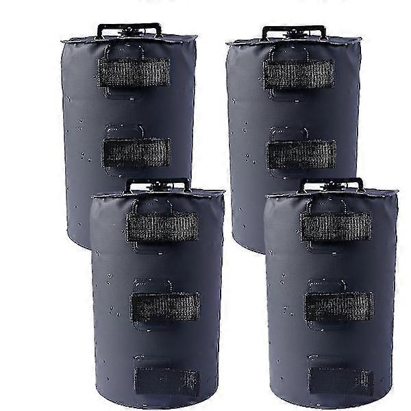 طقم وزن أرجل شرفة مملوءة بالماء لخيام الحدائق وخيام الحفلات - أسود