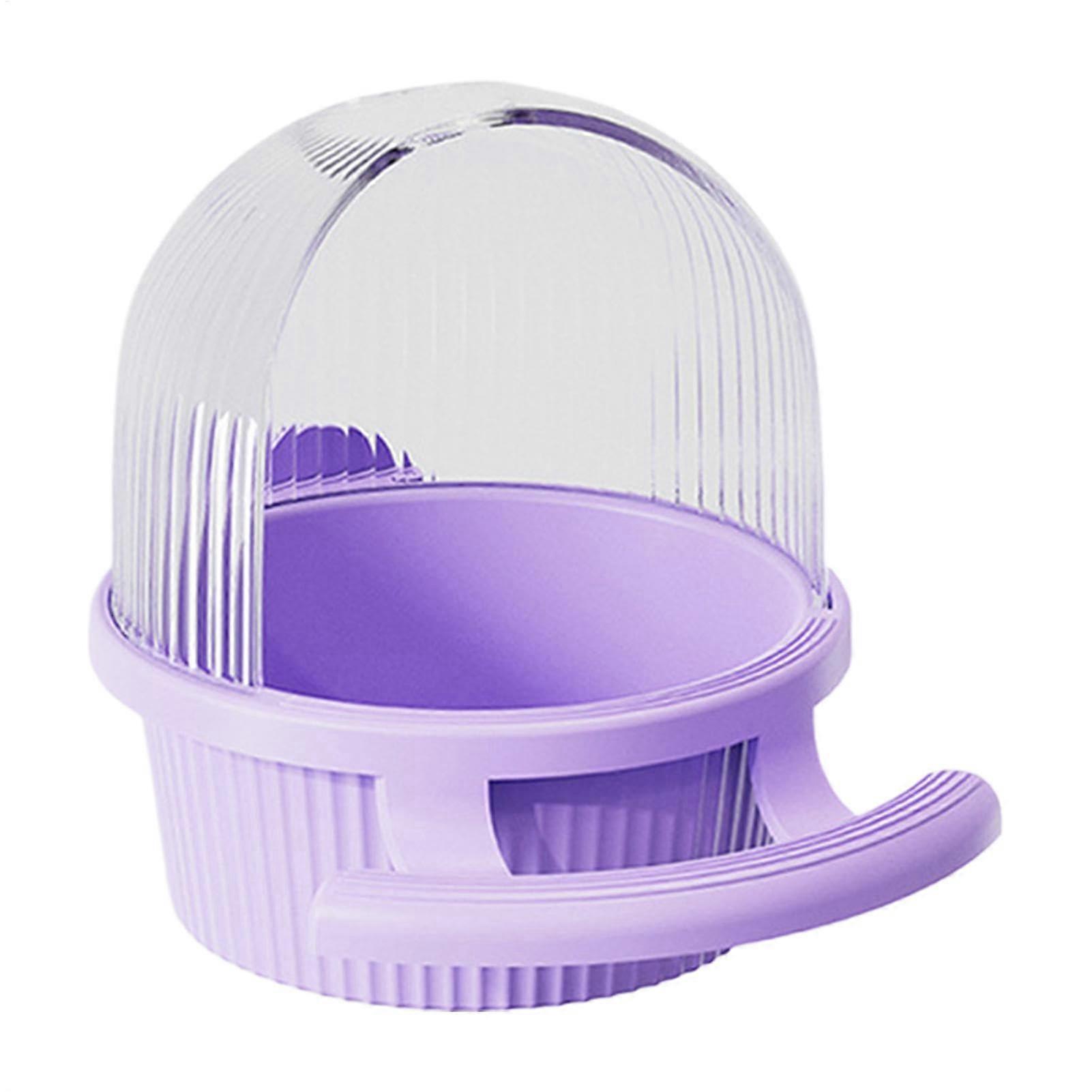 Budgie feeder for bird cage, bird feeder for budgies, splash guard, food container for lorikeets purple