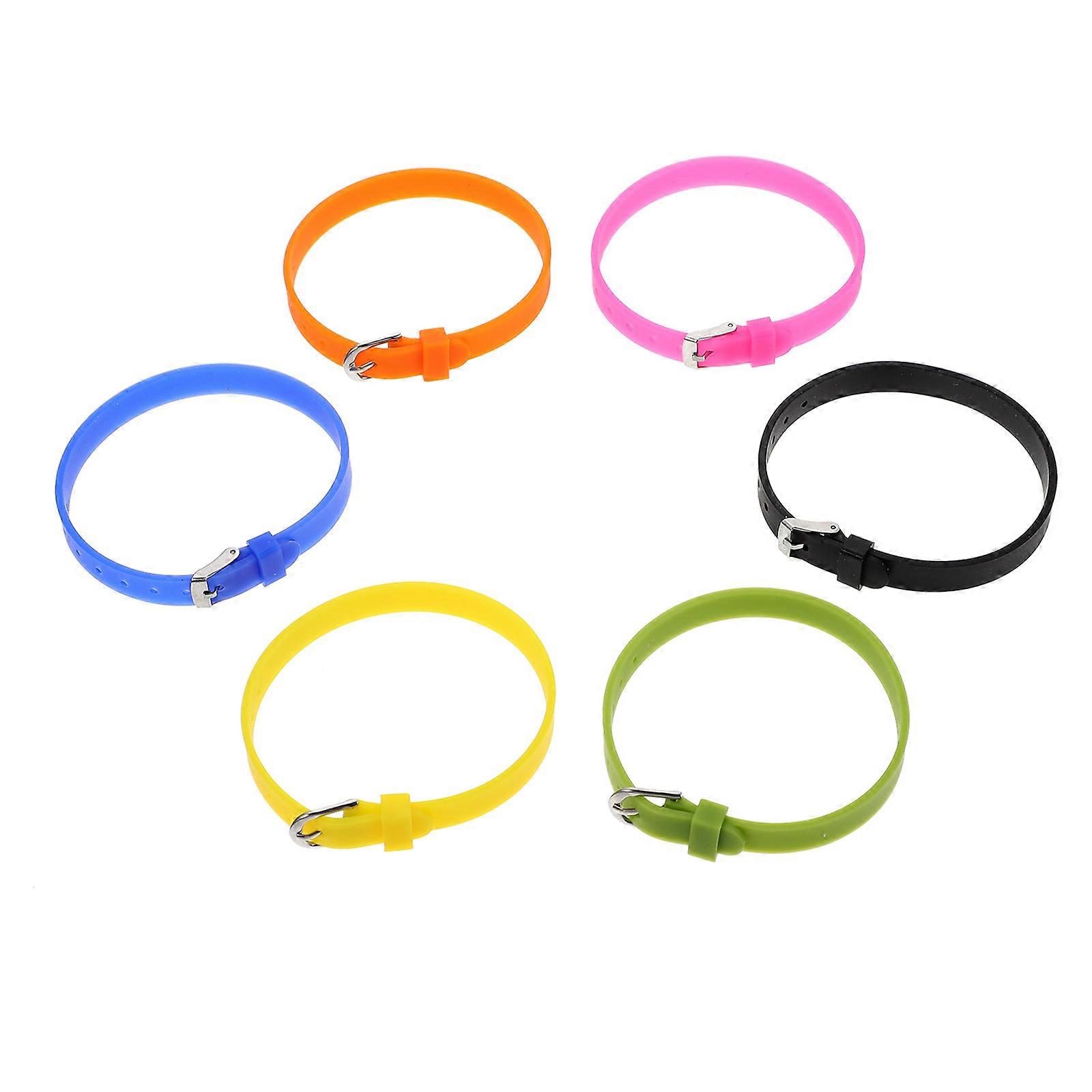 Silicone Wristwatch Bands Set 6pcs Comfortable DIY Bracelet Bands with Smooth Surface