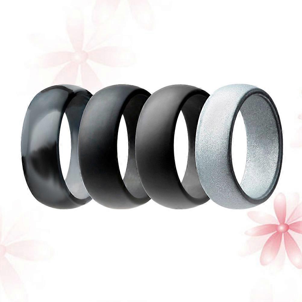 Womens Silicone Rings Flexible Gym Rings Work 4Pcs Size 7