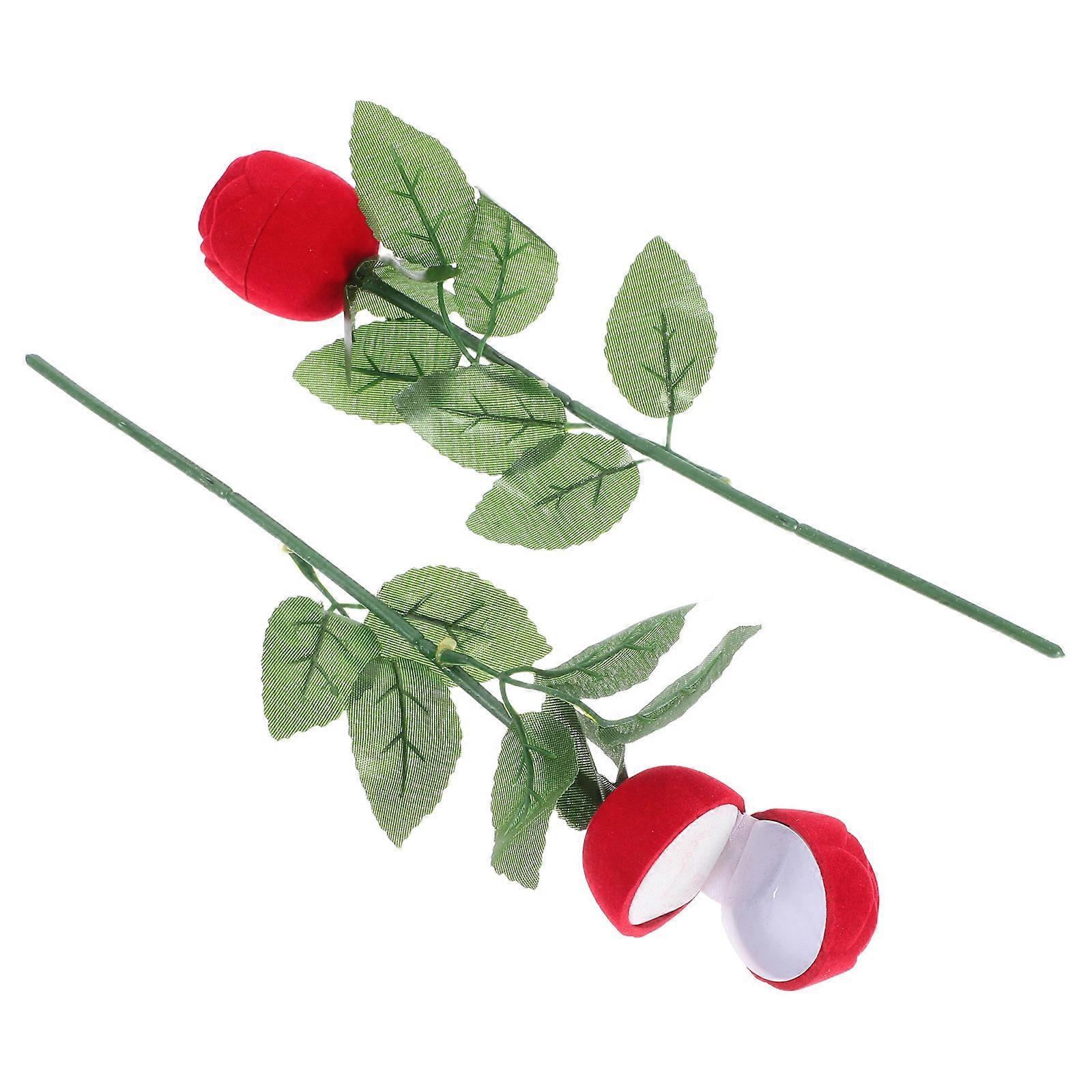 RoseShaped Ring Box for Storing Wedding Rings and Jewelry Storage Use Great for Special Occasions 2pcs