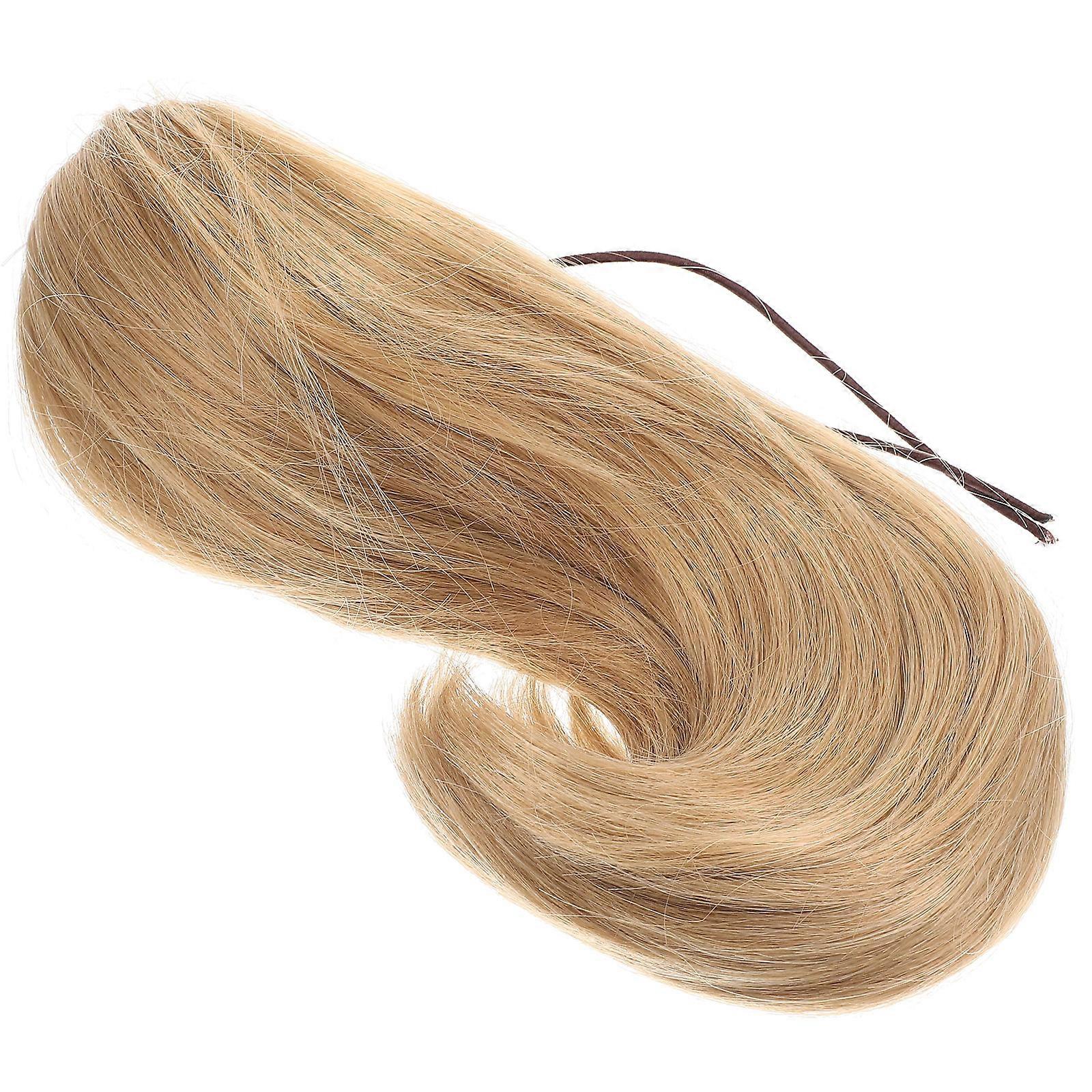 Short Curly Ponytail Extension with Claw Clip for Women Natural Look High Temperature Silk Khaki 7 Inch