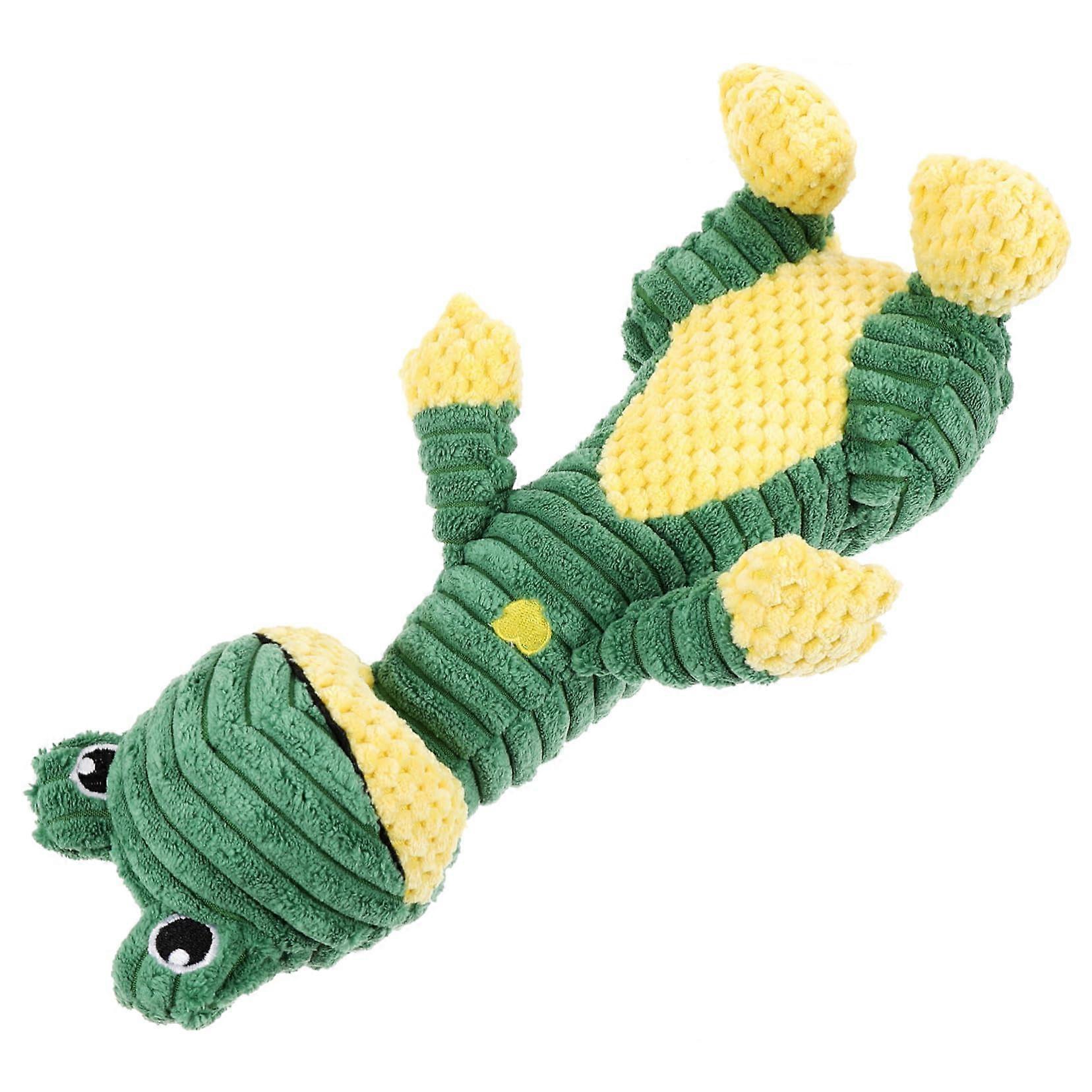 Plush Frog Dog Toy with Squeaker, Soft Chew Play for Small Dogs, Promotes Dental Health
