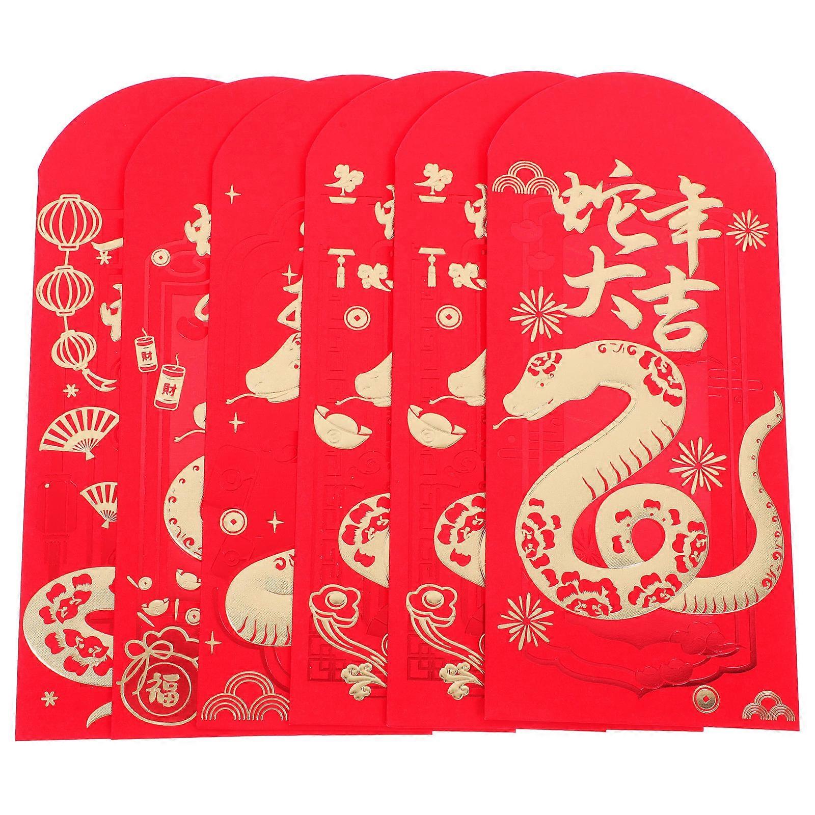 Lunar New Year Red Envelopes 30Pcs Elegant Paper Storage Holder Rectangular Cash Holding