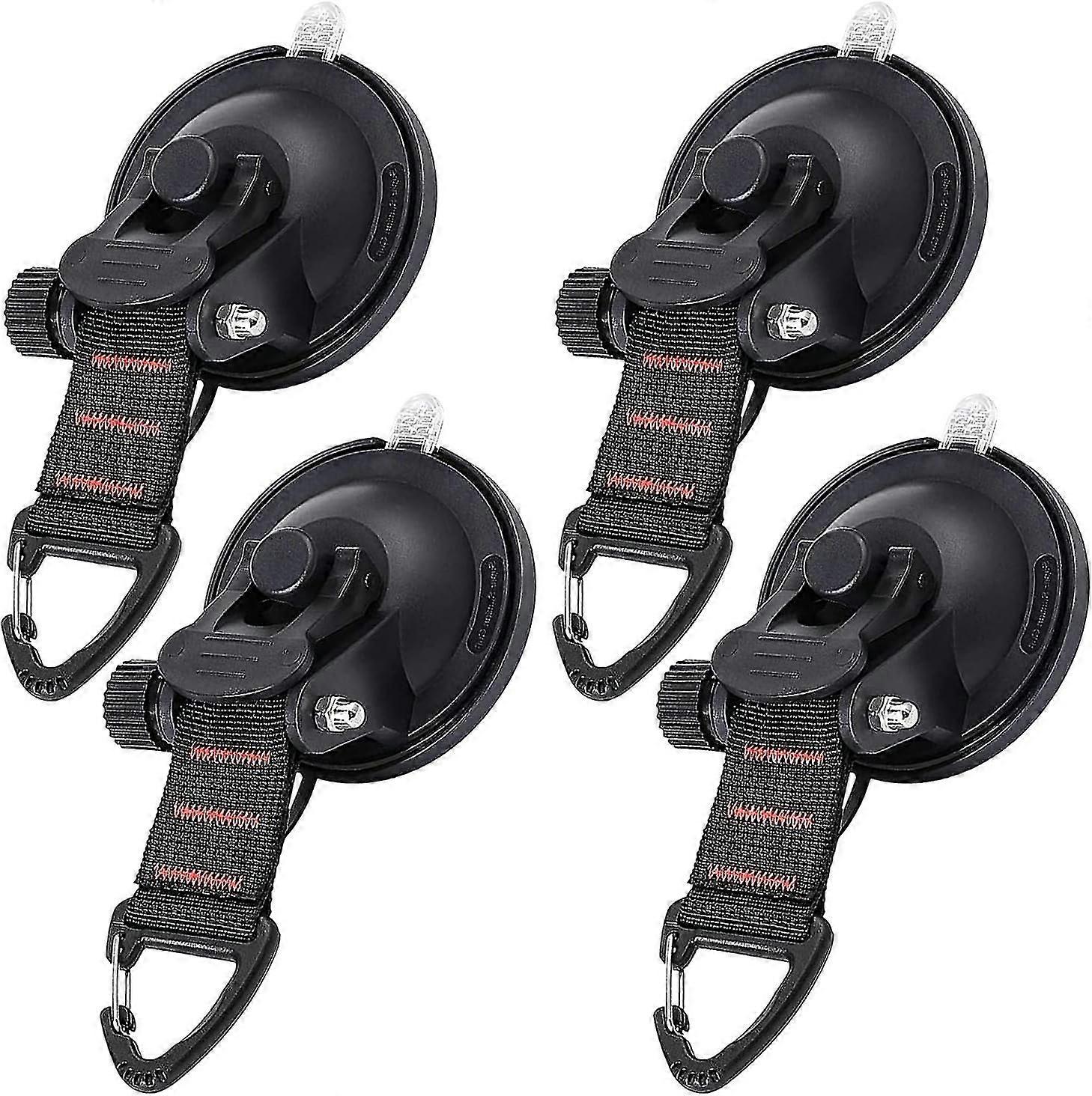 4pcs Heavy Duty Suction Cups with Upgraded Hooks for Car Camping Tarp Fixing Accessory Powerful Fixing Hook for Awning Boat Trap Multi-Function Anchor