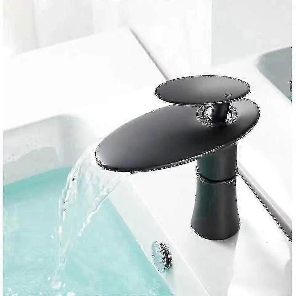 Vandfald Håndvask Vandhane Hvid Guld Varm Kold Mixer Håndvask Tap Messing Sort Høj Badeværelse Mixer Kran Hjem Hardware Vandhane