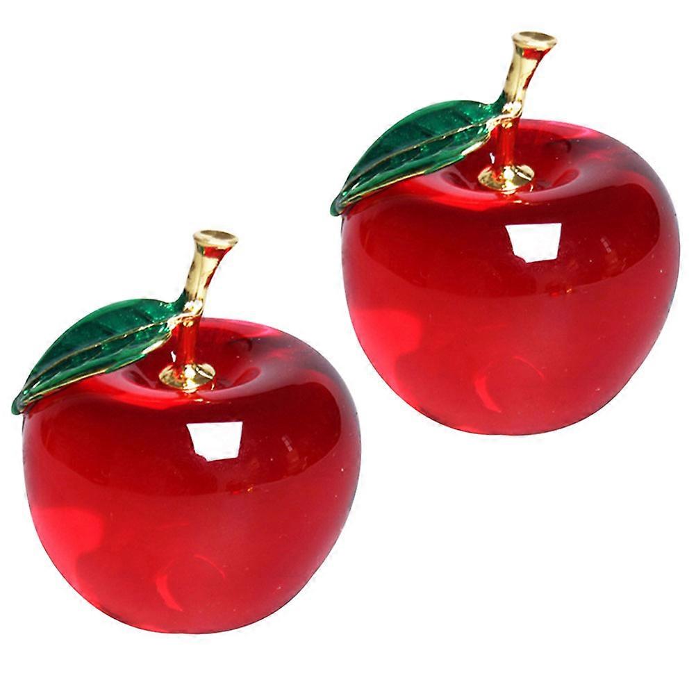 2pcs Crystal Paperweight Car Interior Decor Desktop Craft