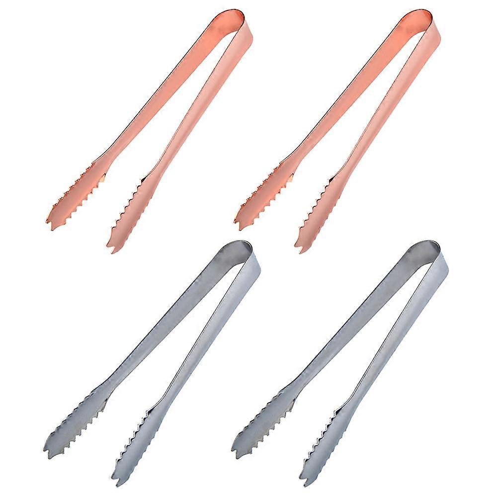 Sturdy Stainless Steel Food Tongs Set for Home Use with Practical UShaped Design Assorted Color 4pcs
