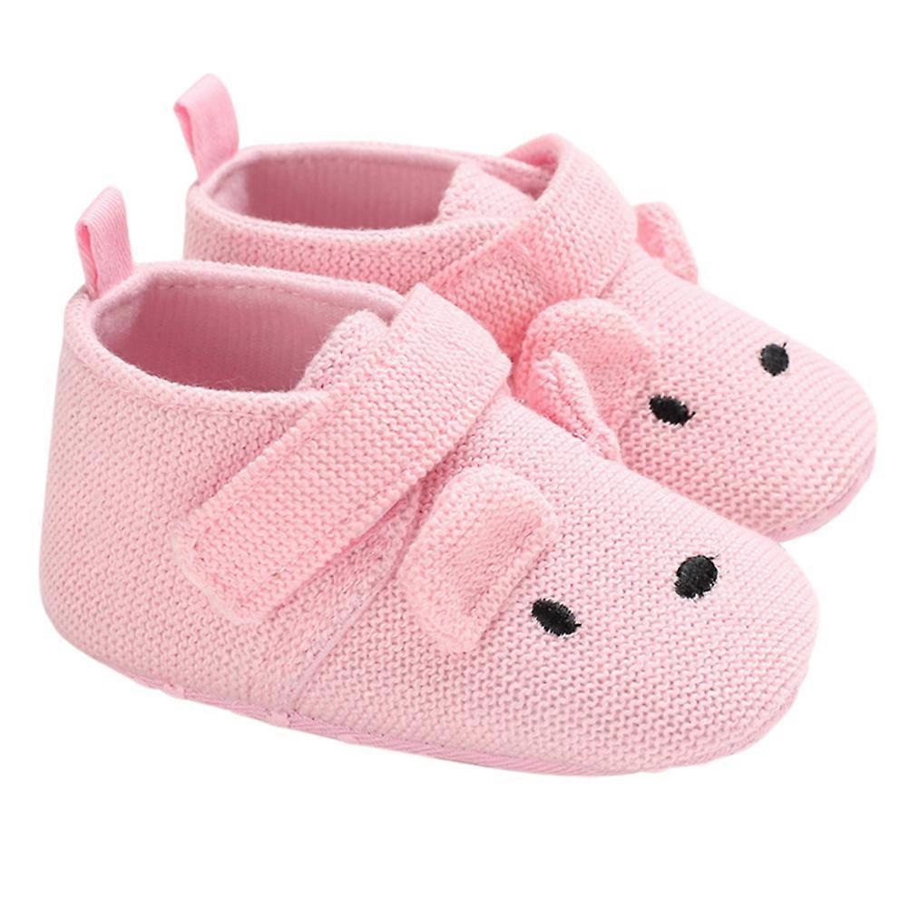 Toddler Walking Shoes 1 Pair Indoor Use Soft Pink Cotton Footwear For Babies Breathable