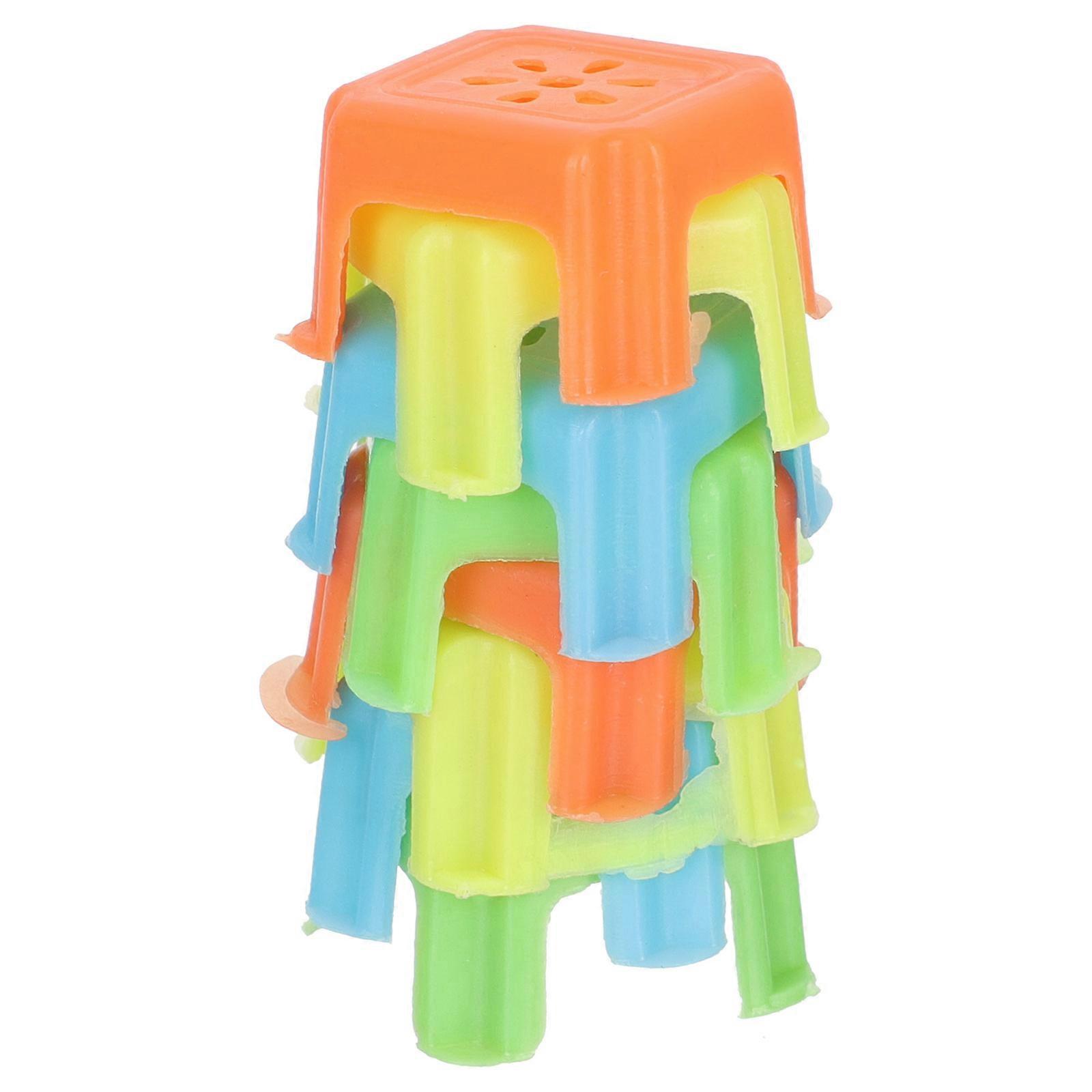 Mini Stool 8Pcs Plastic Assorted Color Craftsmanship with Garden Miniatures for Decoration