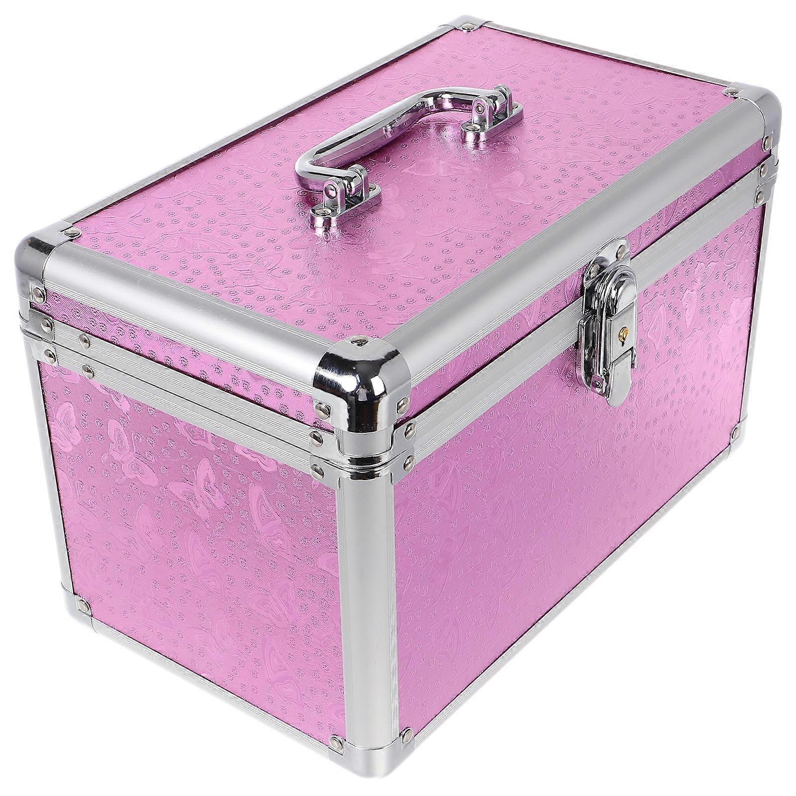 Pink Aluminum Alloy Storage Box for Kitchen Use with Design and Smooth Opening 6.5 x 4.3 x