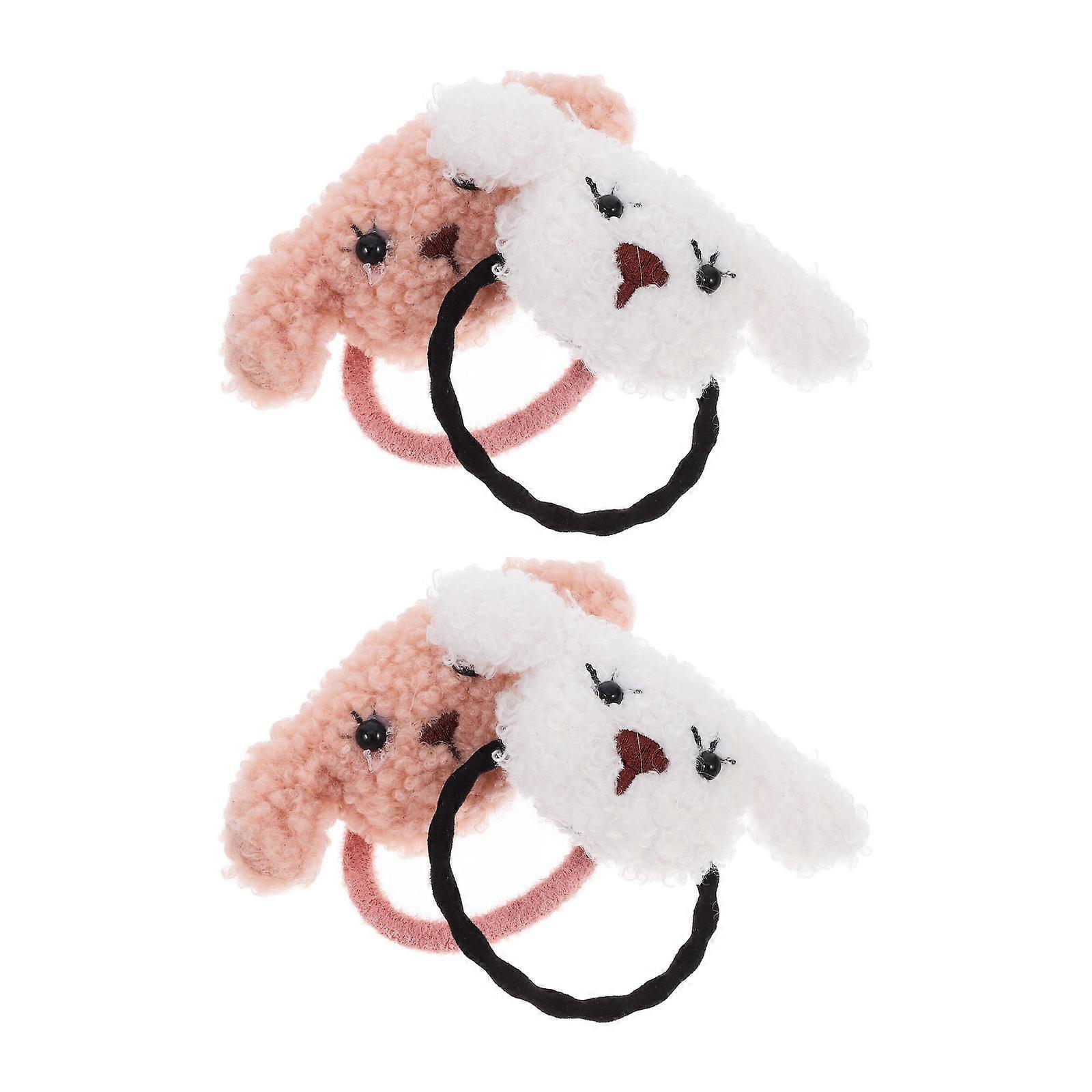 Adorable Pet Hair Ties for Dogs and Cats Made from Soft Cloth in Assorted Colors 4 Pieces