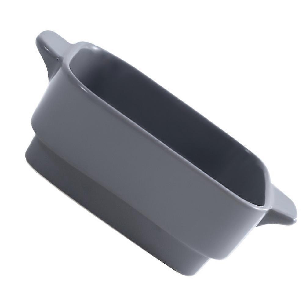 High Temperature Resistant Ceramic Baking Tray Binaural Salad Plate For Safe Use 1Pc