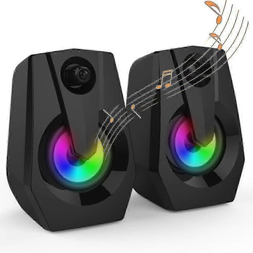 Computer Speakers, Stereo 2.0 Usb Multimedia Speaker With Led/volume