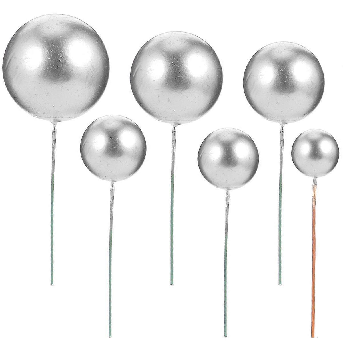 30 Pcs Ball Shape Cake Topper Decorative Birthday Cake Dessert Props