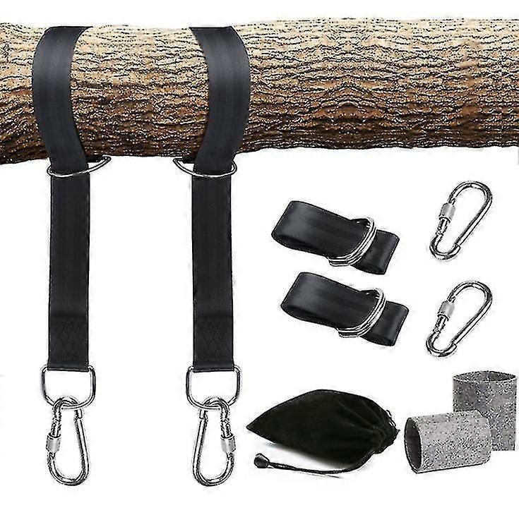 Tree Swing Hanging Kit - Karbinhakar i zinklegering ingår (svart)