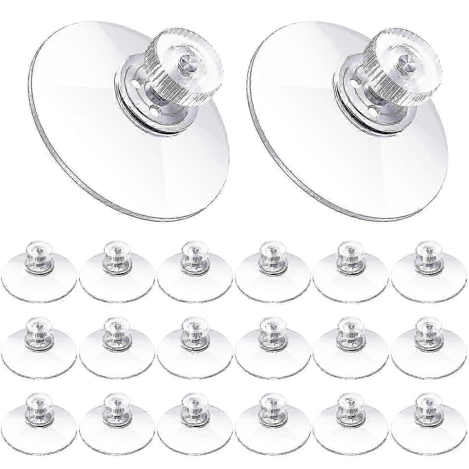 40mm Clear PVC Suction Cups with Screw Nut for Car Shade, Door, Window & Bathroom - 20 Pack Edition 0903