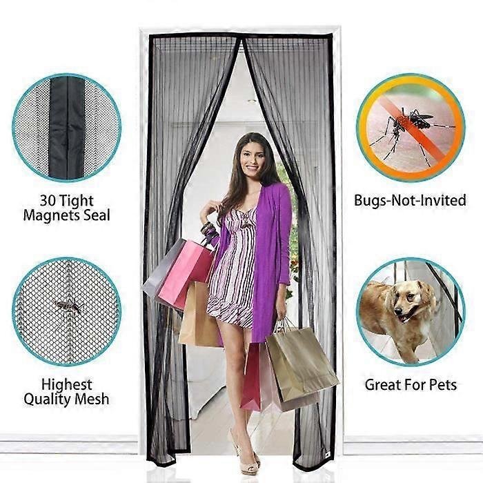 Magnetic Fly Screen Door Adhesive Strip Automatic Closing 100cm*210cm