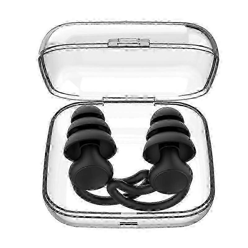 Noise Cancelling Sleep Earbuds in Black & Red with Soft Silicone Tips, 2 Pairs Included