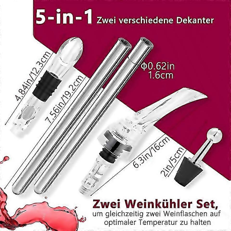 For Wine Cooler Stick Set Including 2 Decanters 2 Wine Cooler Stick